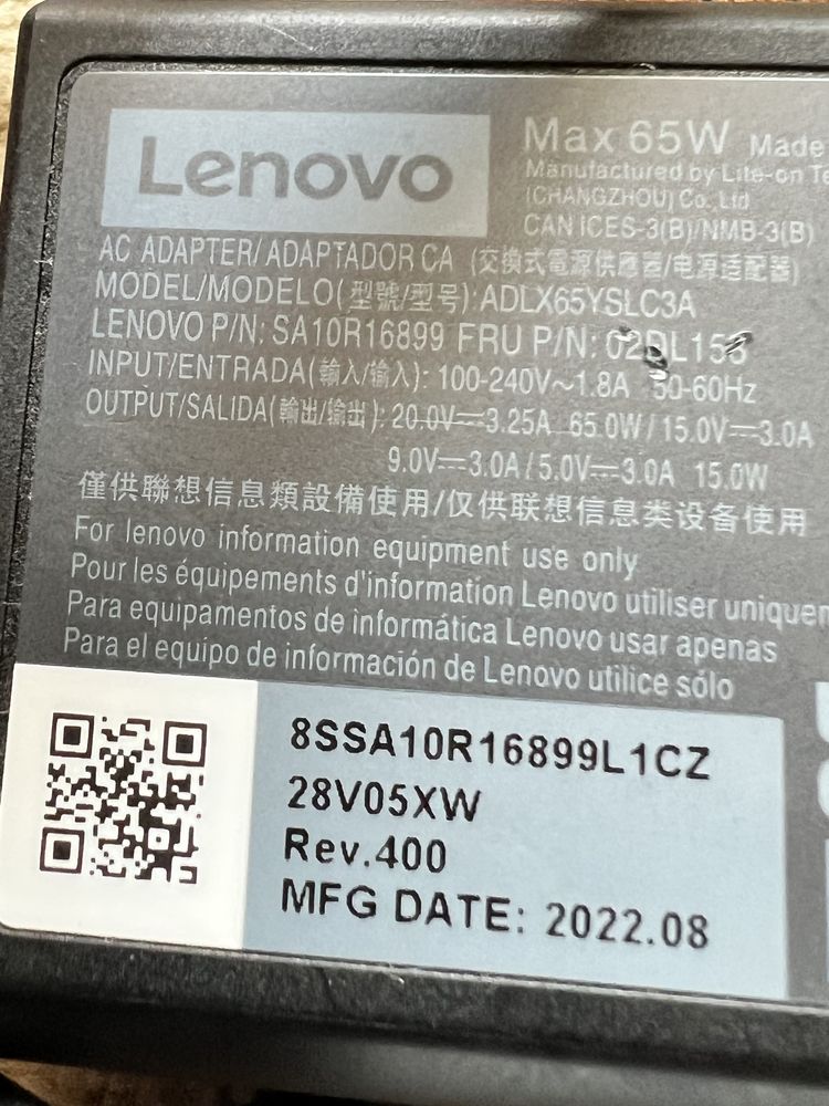 Incarcator alimentator  Lenovo slim usb C original 65W