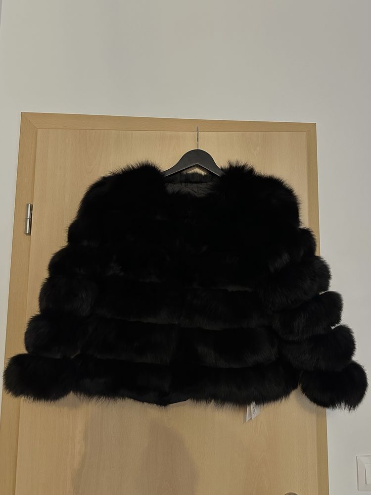 Blana naturala noua , blana vulpe neagra naturala vulpe