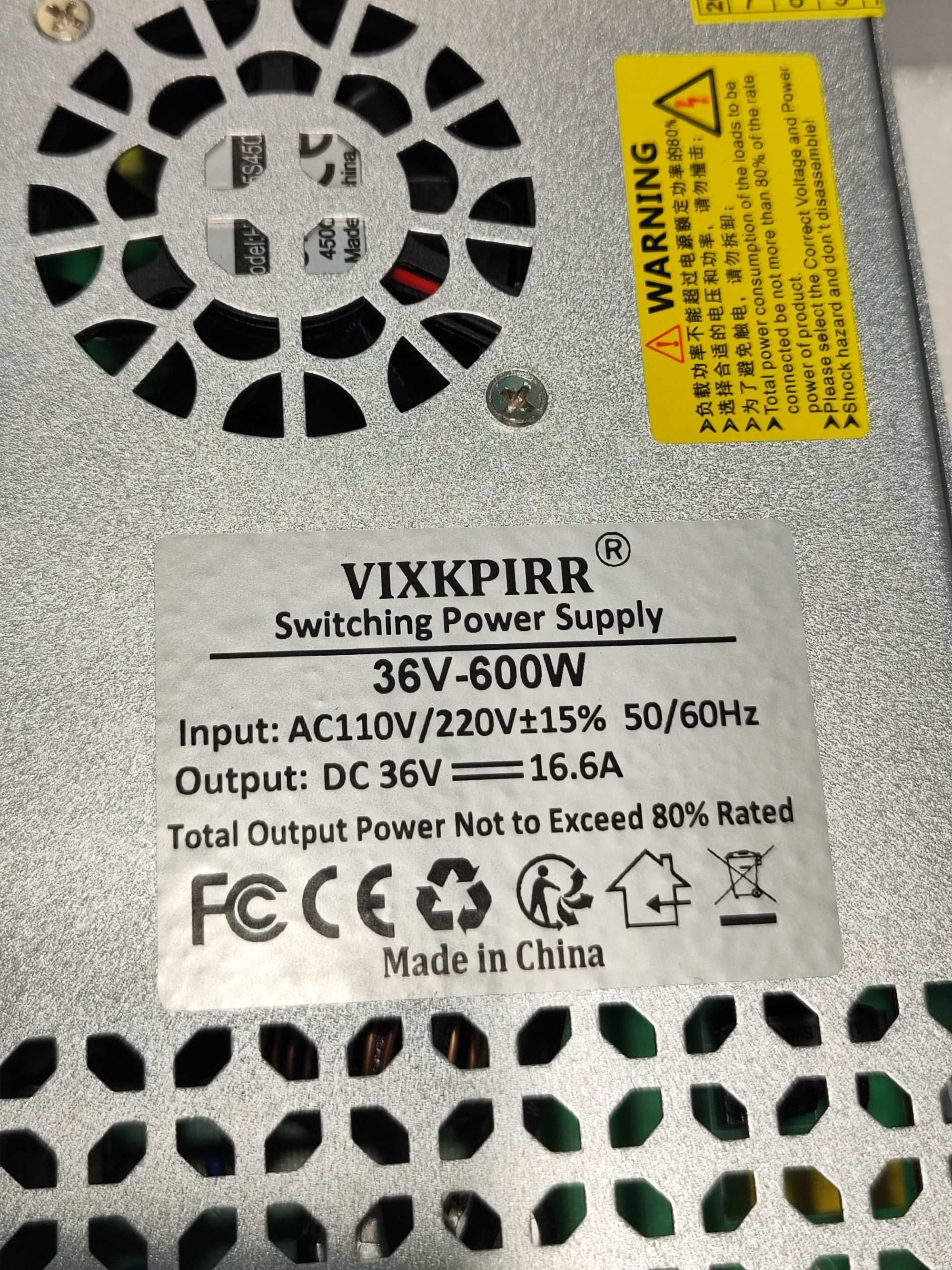 Захранване 36V 16.6A 600W – AC 220V към DC преобразувател