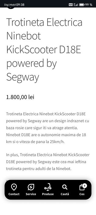 Trotineta electrica ninebot