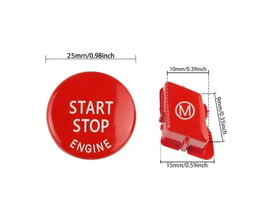 НОВИ Start Stop Бутони + M  BMW E90 E91 E92 e-Series M бутон за волан