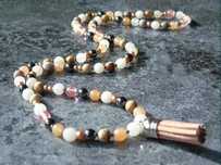 Colier cu Jasp Zebra, Aventurin, Hematit, Cuart Cherry, Jasp Picture