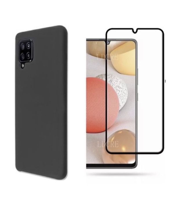 Samsung A02S/A03S/A14/A05/A06  Husa 0,25mm + Folie Sticla Neagra 22D