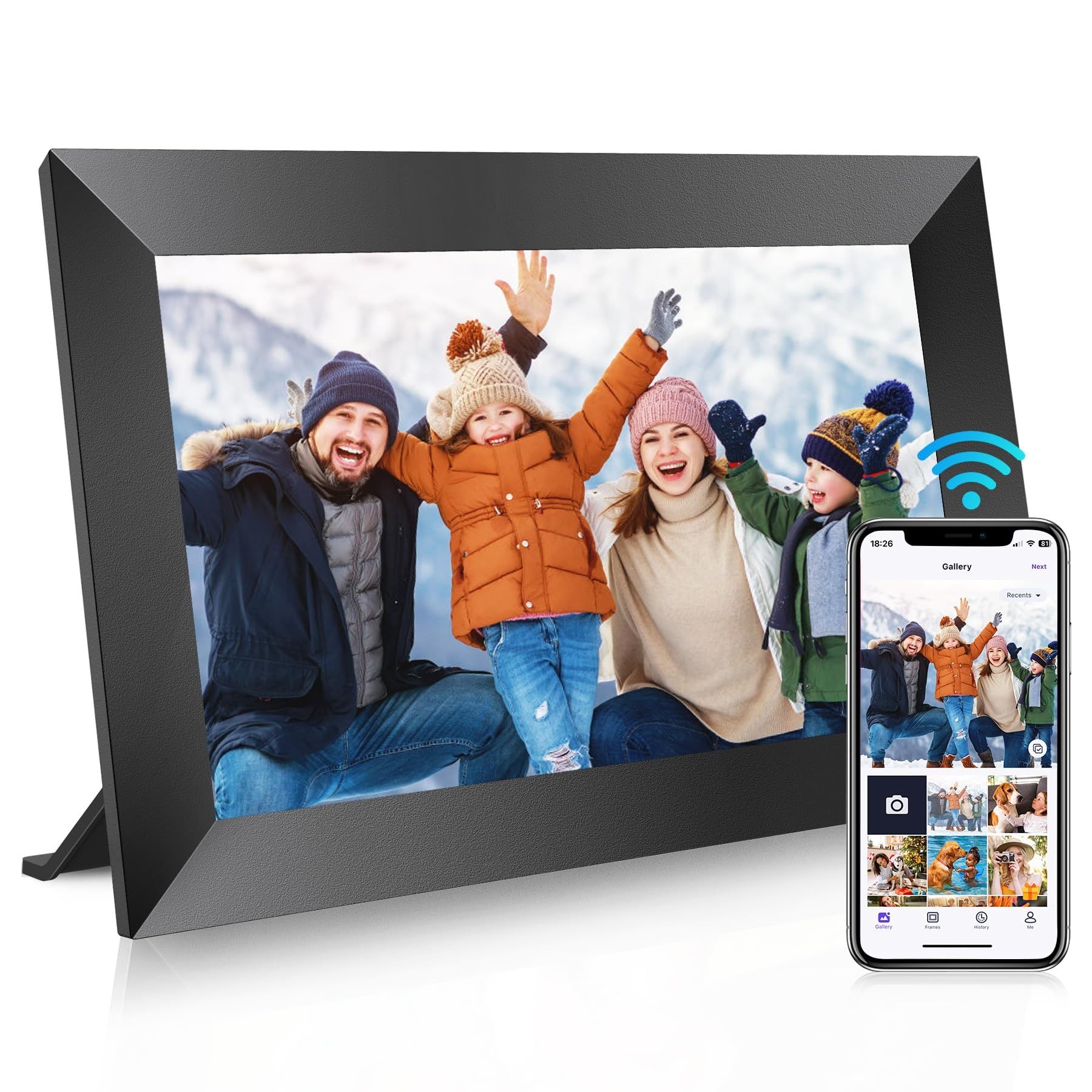 Smart Цифрова фоторамка WiFi 10,1-инчова 1280x800 IPSHD сензорен екран
