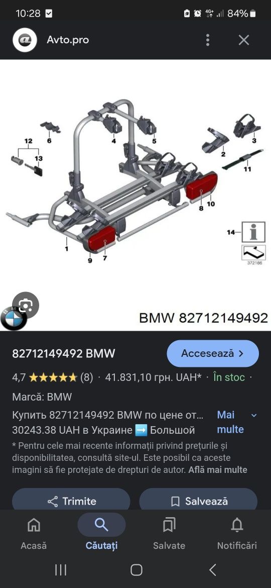 Suport 2 3  biciclete thule bmw Mini ,passat pe carlig