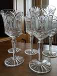 Vand set de 6 pahare vintage, de cristal, cu model clasic