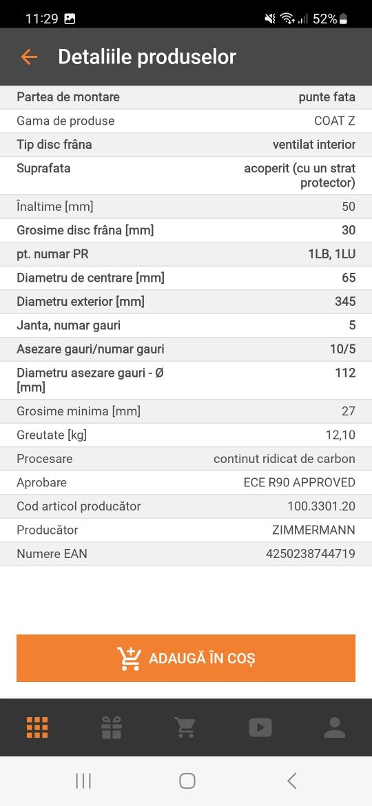 Discuri frână 345x30mm Seat Cupra/ Audi S3/ Golf 6 R20 / Golf 5 R32