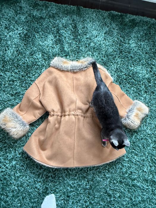 Palton cu blană ecologică