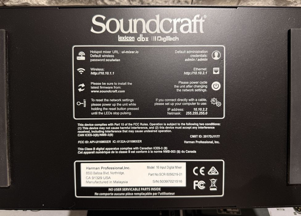 Микшерный пульт Soundcraft Ui-16