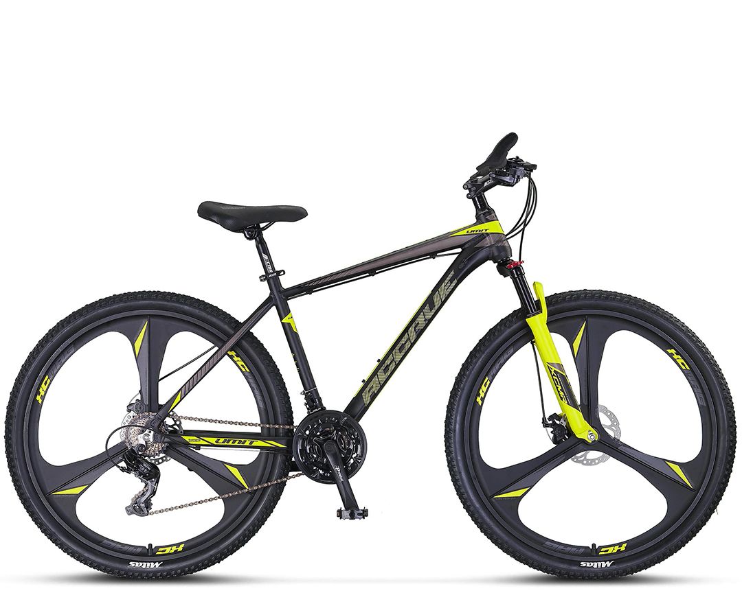 Bicicleta MTB Umit Accrue 2D, cadru 18", culoare negru/galben, roata 2