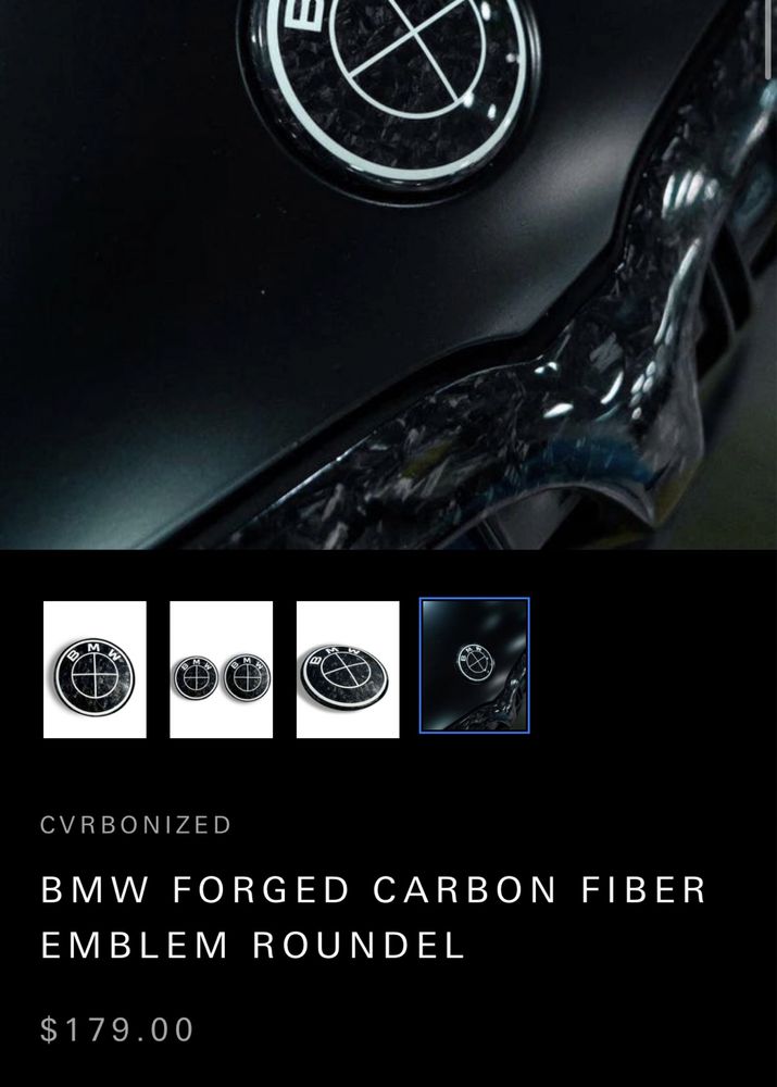 Emblema Carbon Forjat BMW F10 G30 G05 G06 F15 F16 X5 X6 F96 82mm
