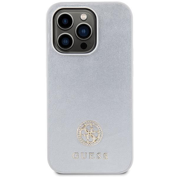 Оригинален кейс guess strass metal logo за iphone 15 pro max - сребрис