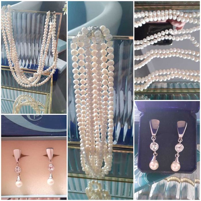 Бусы колье ожерелье из натурального жемчуга