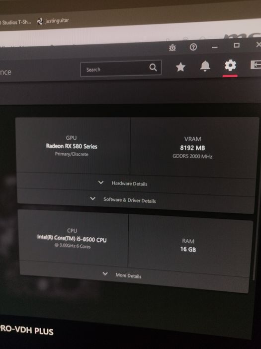 PC Gaming i5-8500 RX 580 8GB 16GB Ram