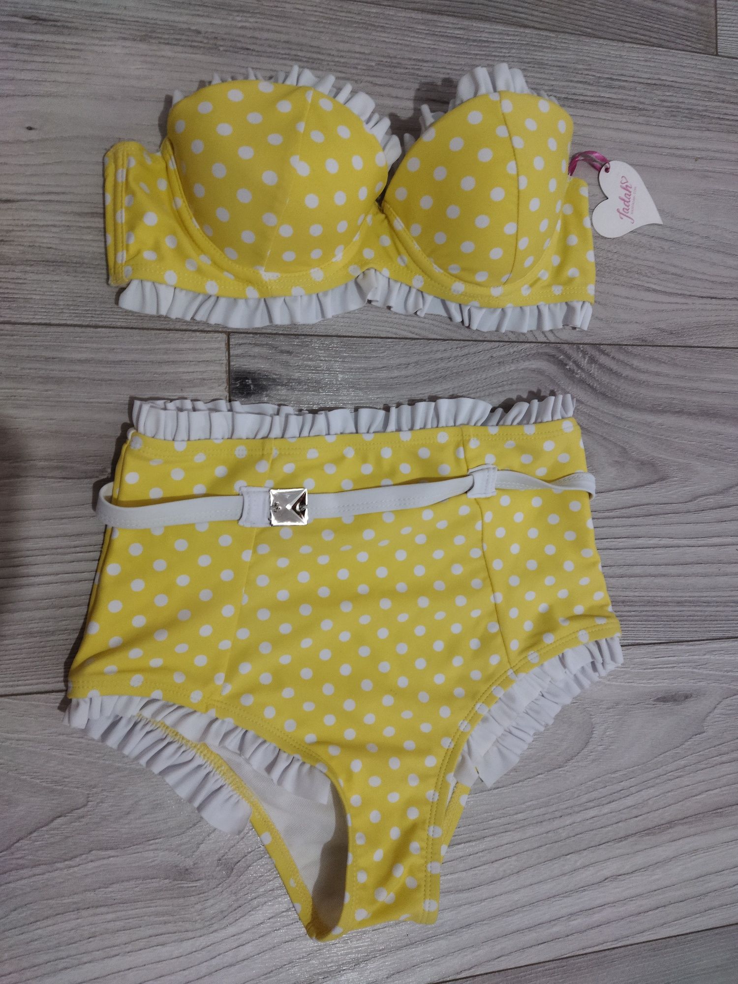 Costum de baie nou model retro talie înaltă model cu buline mărimea XS