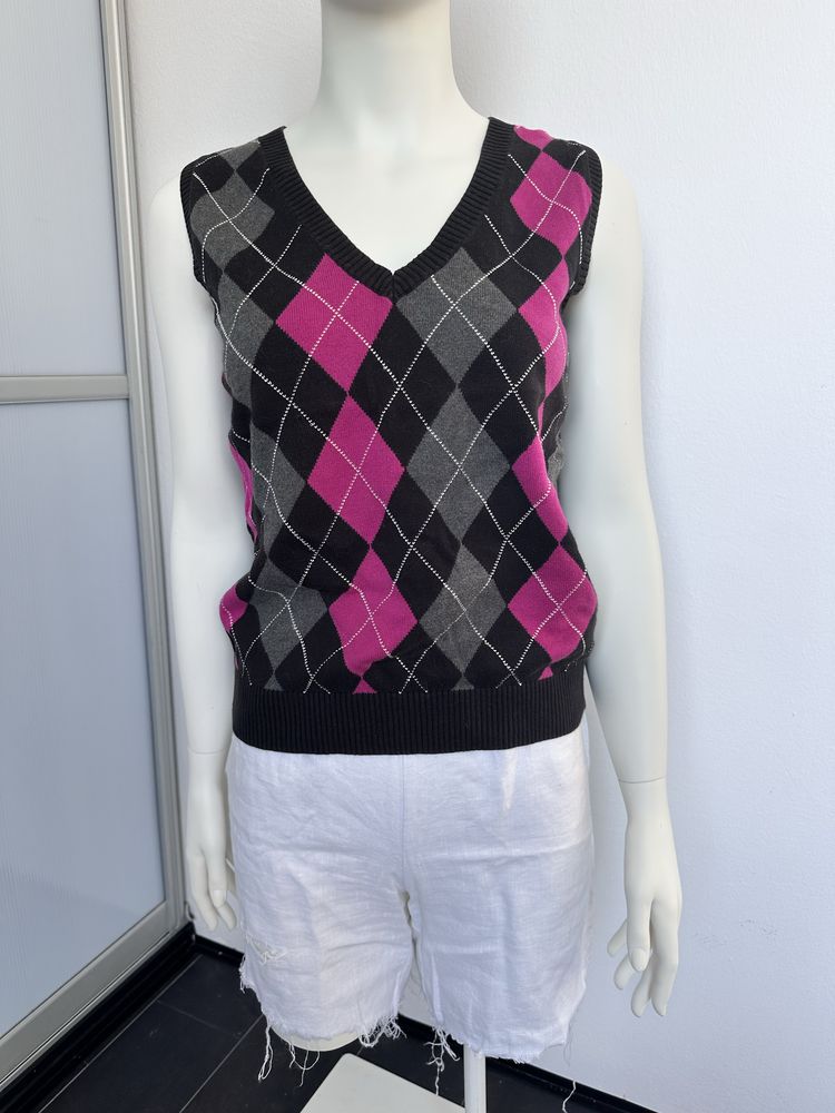 Дамски дънки Mom Stradivarius + елече Tommy Hilfiger