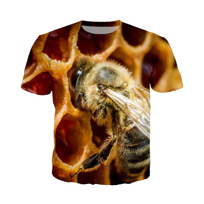 3D Тениска с пчели за любители пчелари-лукс