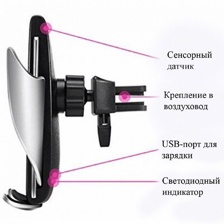 Автомобильная беспроводная зарядка-держатель Smart sensor S5