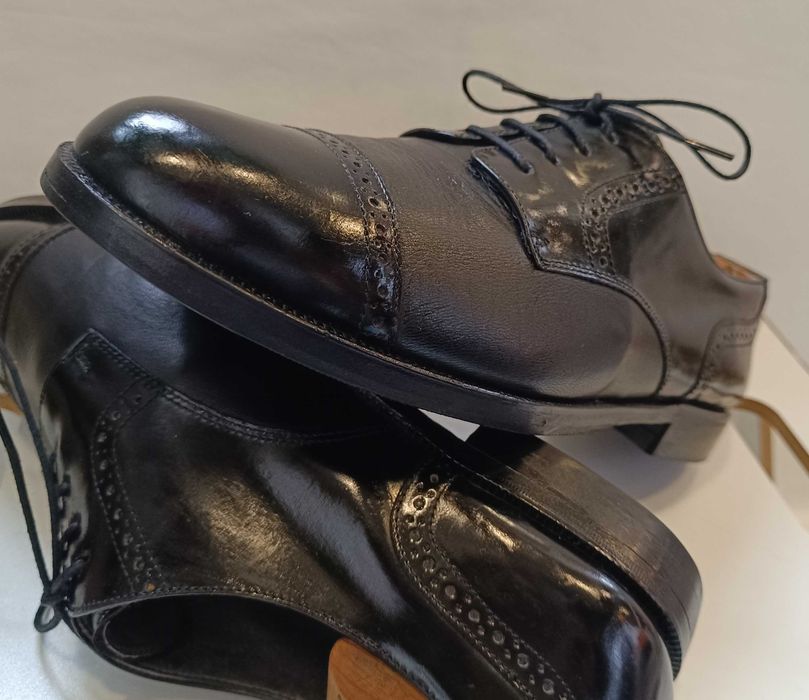 Pantofi derby 40 cap toe lucrati manual Ferradini piele naturala moale
