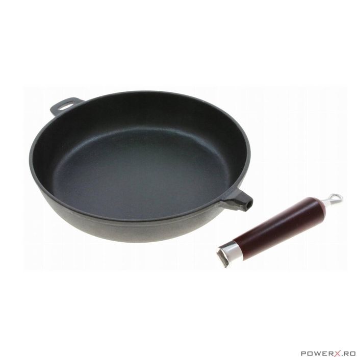 Tigaie din fonta,cu maner detasabil, neagra, 28 cm, KingHoff