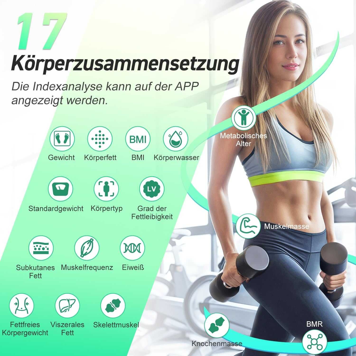 ПРОМО Нова Везна Bluetooth Кантар Анализатор Телесни Мазнини INSMART