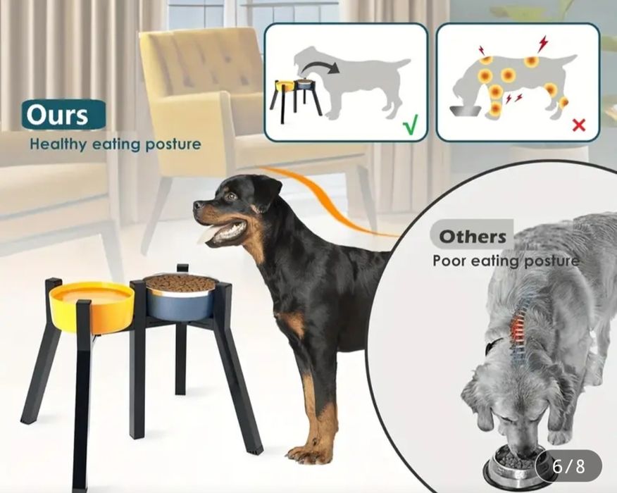 Повдигната стойка за кучешки купи