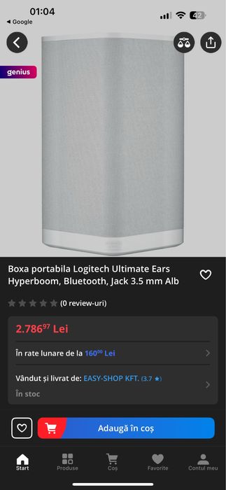 Boxa portabila Logitech Hyperboom ,impecabila ,ca noua !