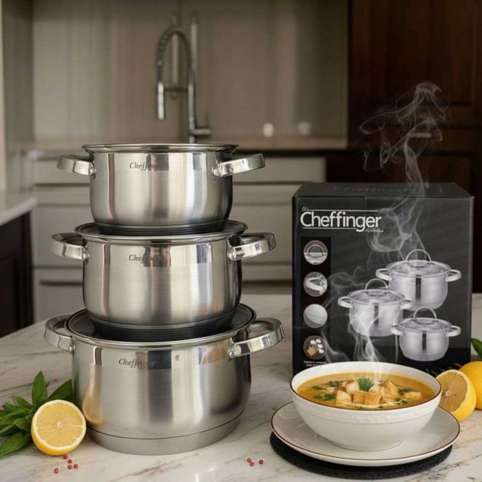 Cheffinger - комплект тенджери от неръждаема стомана