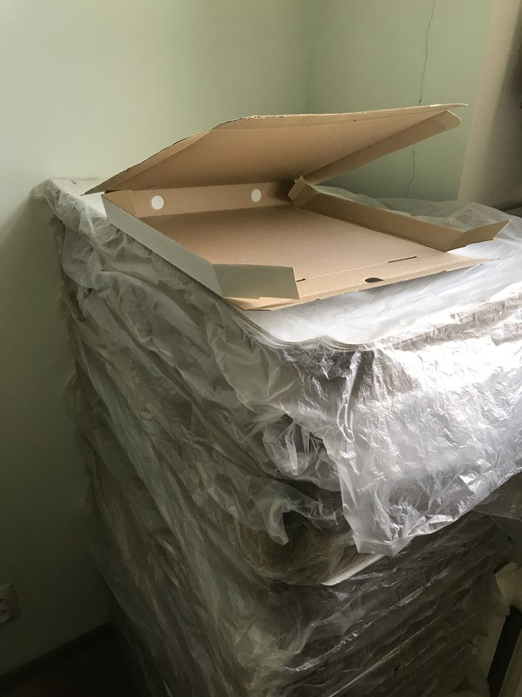 Пицца-Коробка 330х330х40мм белая гофро