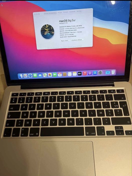 Macbook ProRetina 13 2013 8GB Ram baterie noua 0 cicluri reincarcare