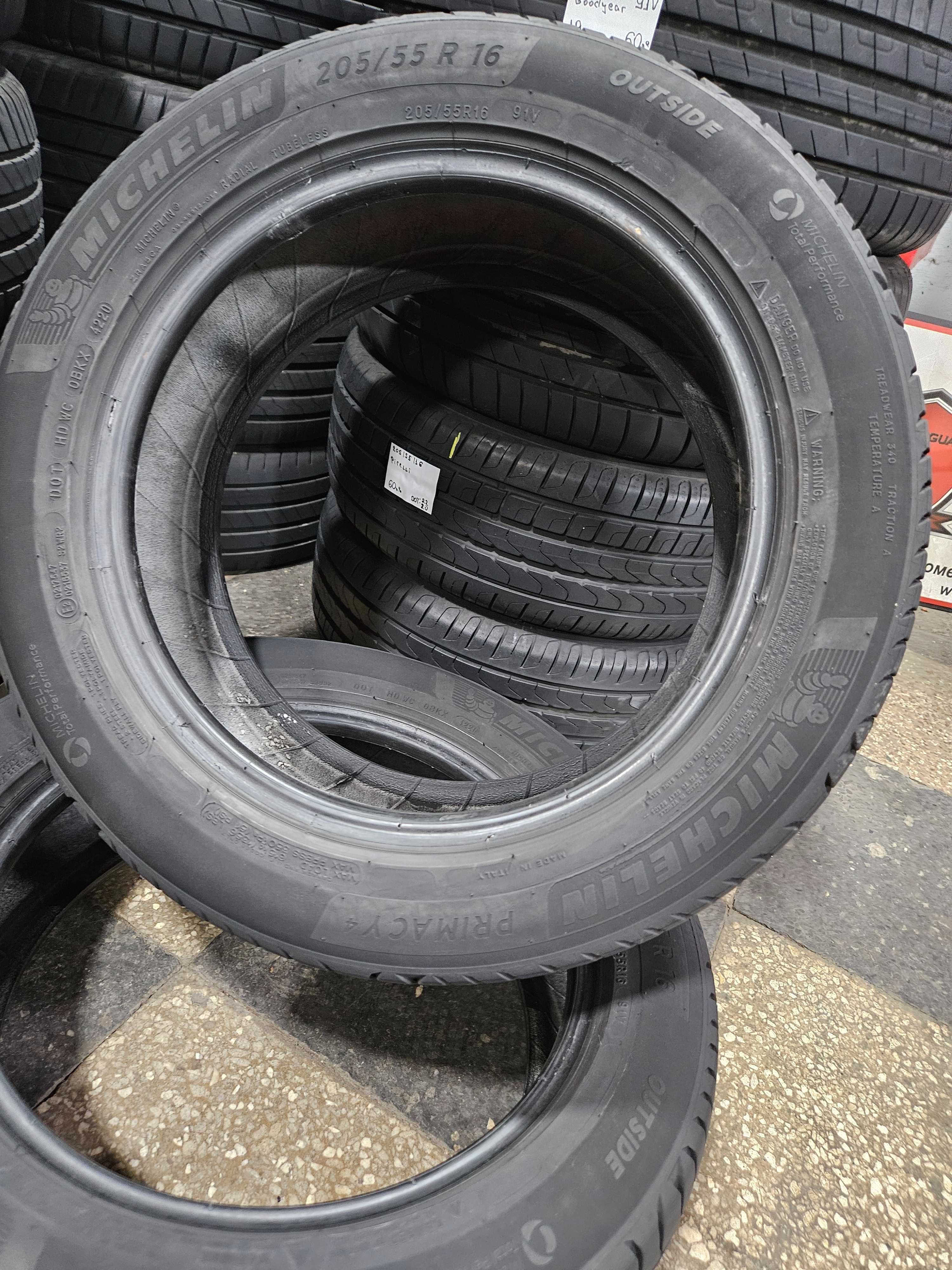 2бр 205/55/16 MICHELIN 6,5мм грайфер дот:20г безплатен монтаж