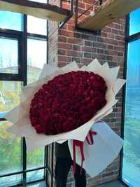 Розы по оптовым ценам 560 тг. 50см цветы 101 гул раушан букет