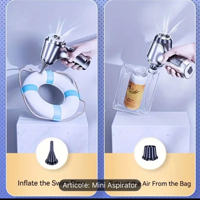 Aspirator auto vacuum  Wireless pe baterie 2 in 1 pompa saltea