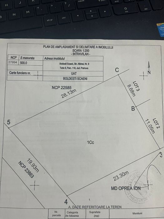 De vanzare teren intravilan 500 mp Boldesti-Scaieni !!!