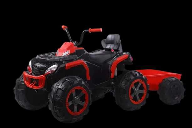 ATV electric Kinderauto BJ1289 2x 35W 12V scaun tapitat, remorca RED