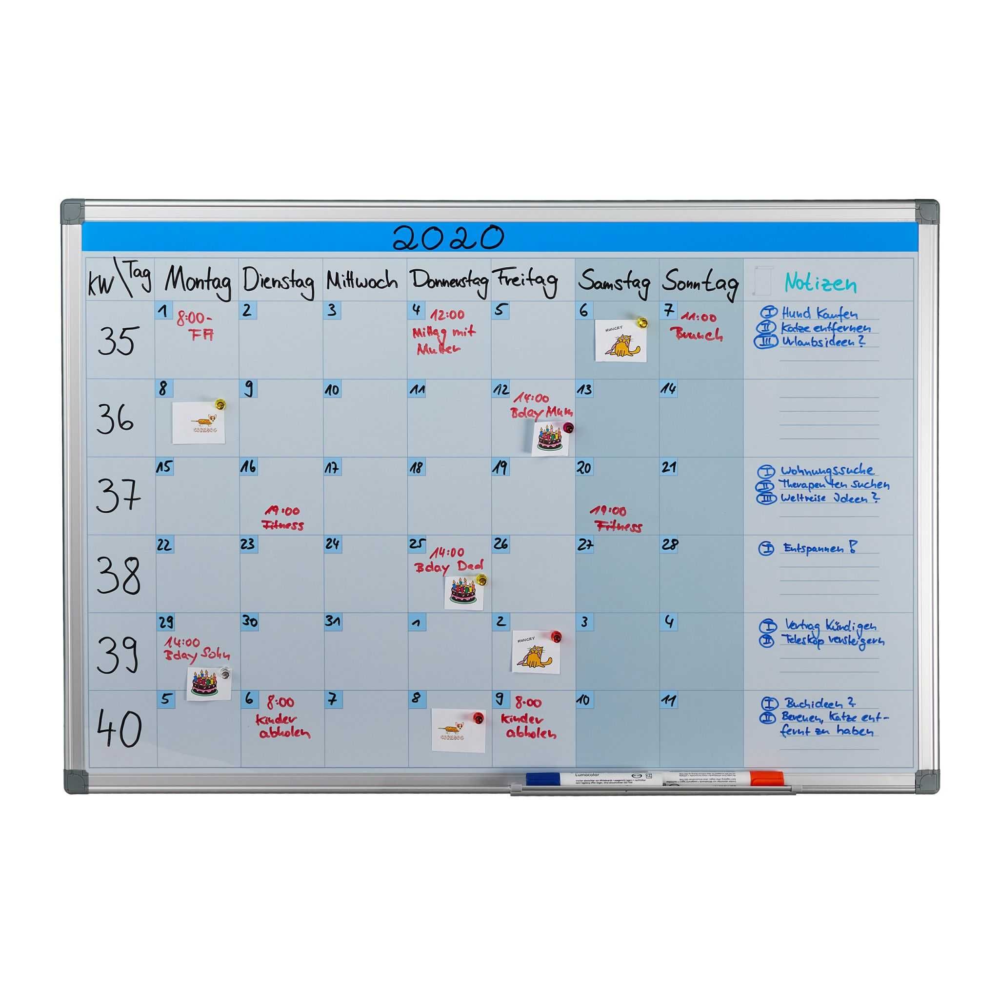 Tabla magnetica personalizata, cu planificator saptamanal/anual/grilaj