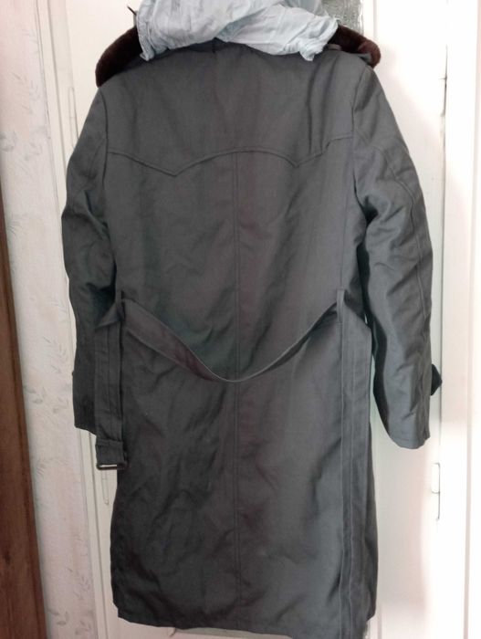 Мъжка шуба с подплата от агнешка кожа -  военна /габина/