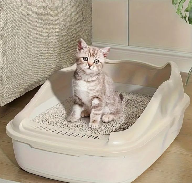 Новый! Лоток с бортиком и лопаткой для кошек, котят НОВЫЙ