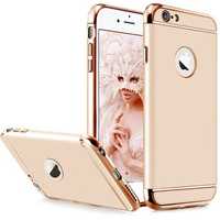 Husa Apple iPhone SE2, Elegance Luxury 3in1 Auriu