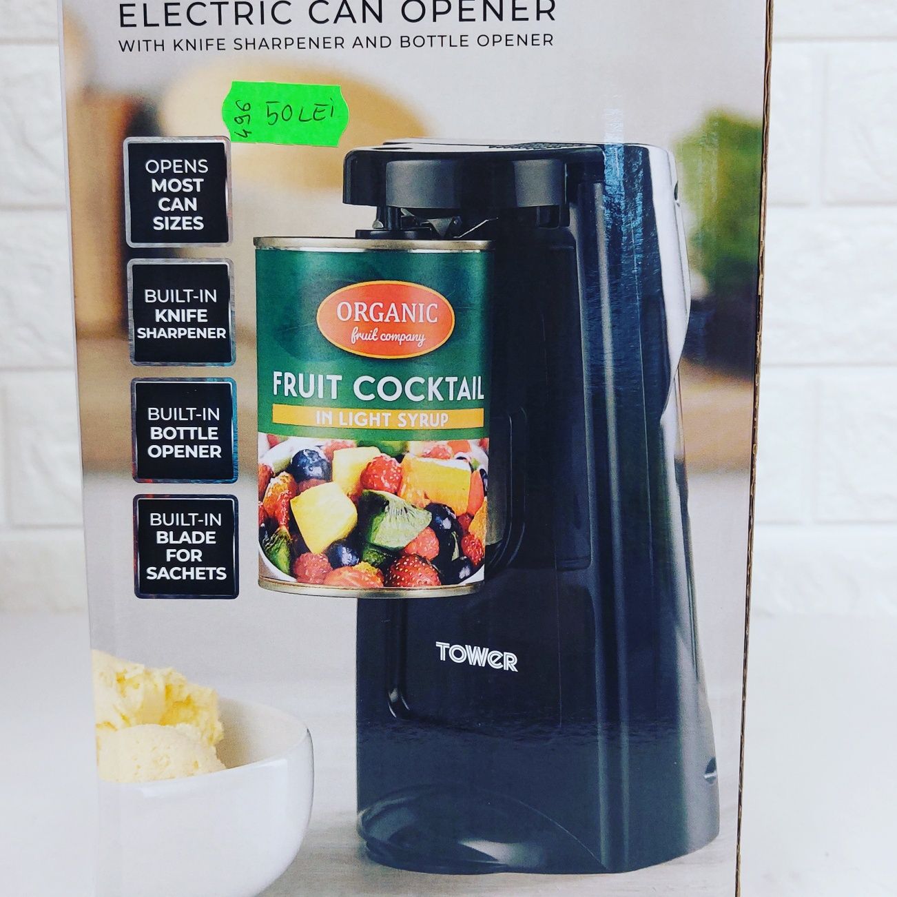 Deschizător electric conserve Tower 3in1