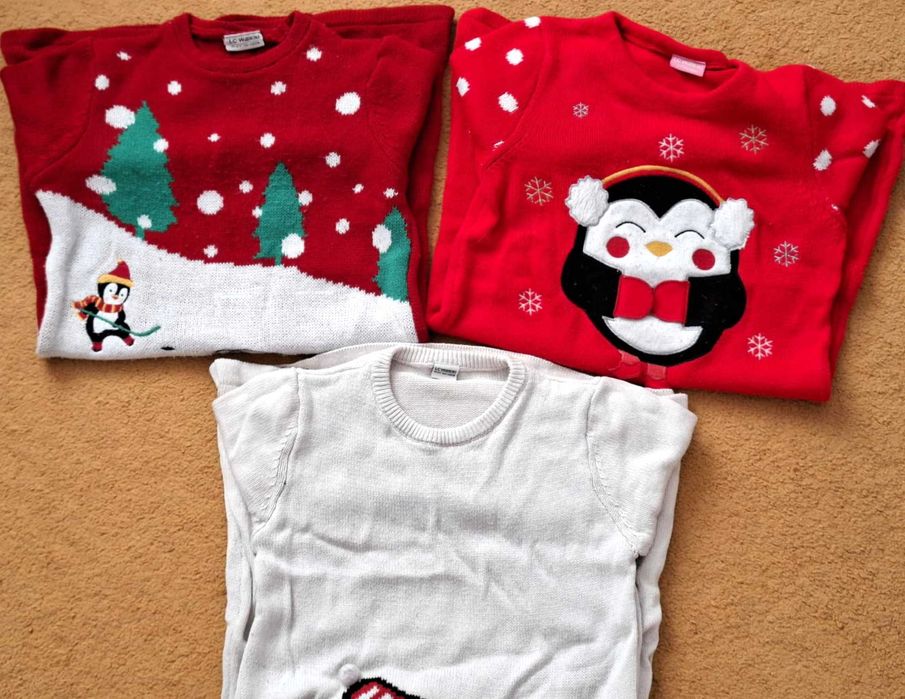 3 броя детски коледни рокли LC Waikiki, размер 140