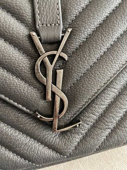 Тъмно сива чанта YSL