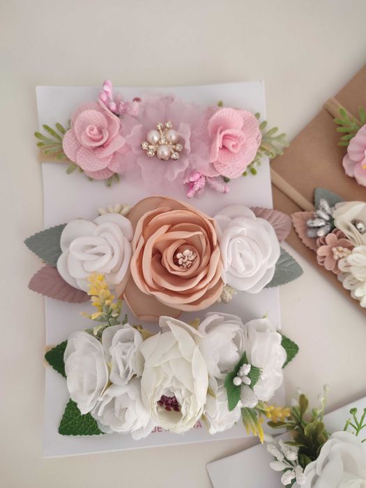 Бебешки ленти за коса с цветчета