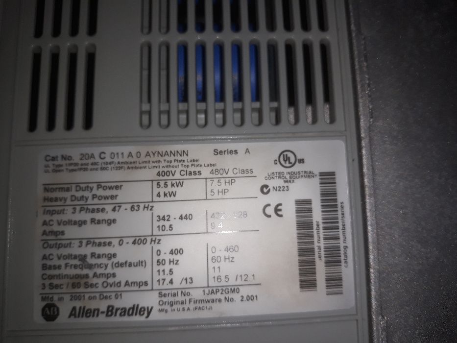 Честотен регулатор(инвертор) Allen-Bradley 5,5 кw400в Power Flex 70