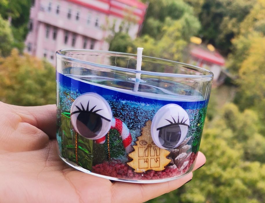 Коледни чаши и бурканчета свещи