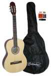 Set chitara clasica Santander KONZERTGITARRE C395 NATUR 4/4+husa+acord