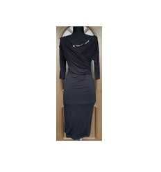 GUESS Superba Rochie Bodycon Drapaje Conica Maneci 3/4 Negru Original