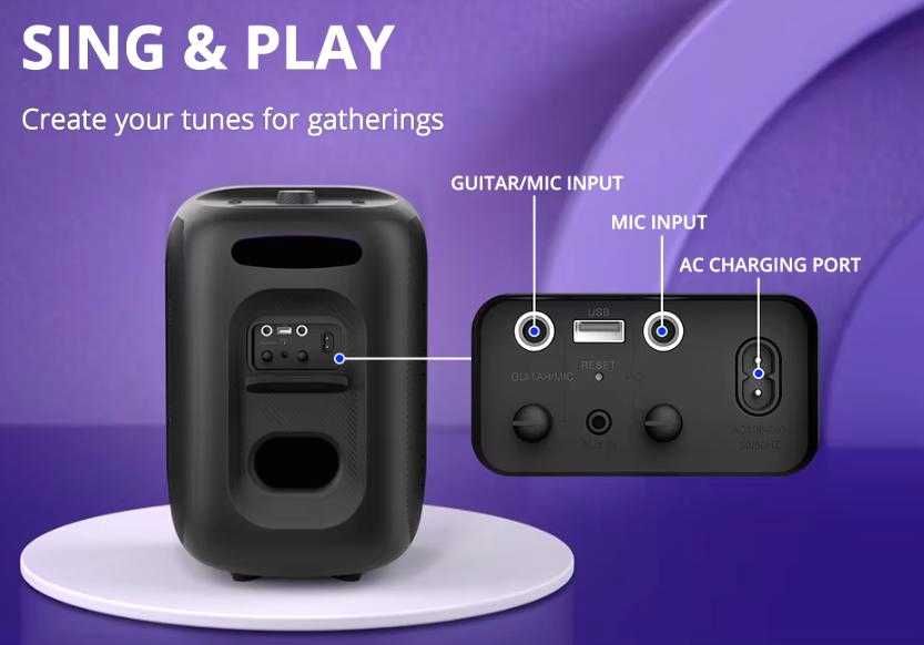 Портативен Китарен Усилвател 120W Караоке Парти Бас Tronsmart Halo 200