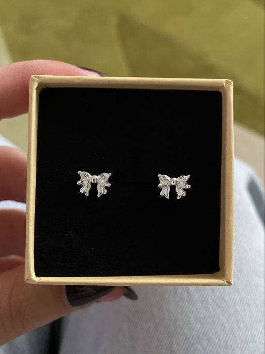 Сребърни обеци панделки