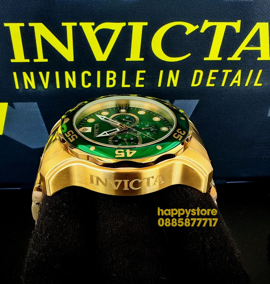 часовник INVICTA SCUBA Gold/Green 48 mm, Инвикта нов